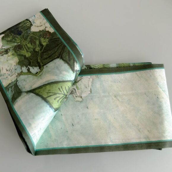 Floral Green Scarf A1193 - Picture 2 of 3